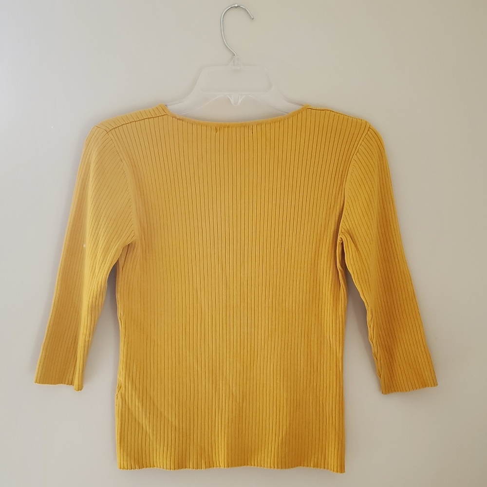 Mustard Yellow Ribbed Crop Top - Picture 8 of 10